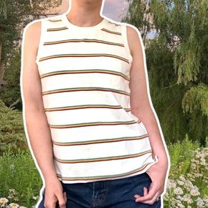 MWL by Madewell Breeze Muscle Tank in Rainbow Martie Stripe, Size S